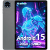 Tablette 10 pouces, android 15, 20go ram + 128go rom(1 to extensible) 8580 mah batterie, octo-cœur 5g wifi tablette tactile, 5+1