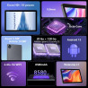Tablette 10 pouces, android 15, 20go ram + 128go rom(1 to extensible) 8580 mah batterie, octo-cœur 5g wifi tablette tactile, 5+1