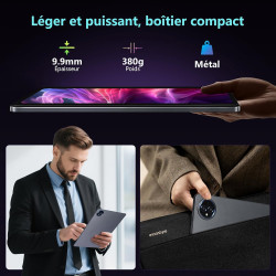 Tablette 10 pouces, android 15, 20go ram + 128go rom(1 to extensible) 8580 mah batterie, octo-cœur 5g wifi tablette tactile, 5+1