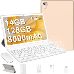 Tablette android tablette 10 pouces avec gemini ai tablette tactile avec 128go rom (tf/2to) octa-core 2.0 ghz丨 5g wifi 6+bleutoo
