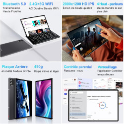 2026 tablette android tablette 11 pouces tablette avec 256go rom (tf 2 to) gemini ai, 2000 x 1200 fhd, octa-core 2.0 ghz, 2.4g+5