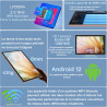 Tablette 10 pouces 4go ram(extensible jusqu'à 8 go) 64go rom 1tb extensible, tablette android avec 5g wifi, bleutooth 5.0, 8 cœu