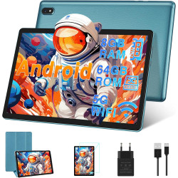 Dmoao tablette 10 pouces 4go ram(extensible jusqu'à 8 go) 64go rom 1tb extensible, tablette android avec 5g wifi, bleutooth 5.0,