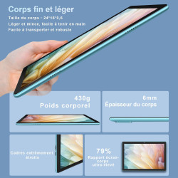 Dmoao tablette 10 pouces 4go ram(extensible jusqu'à 8 go) 64go rom 1tb extensible, tablette android avec 5g wifi, bleutooth 5.0,