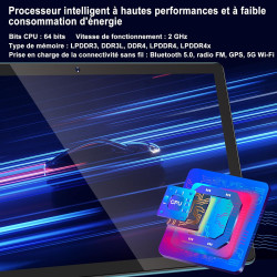 Dmoao tablette 10 pouces 4go ram(extensible jusqu'à 8 go) 64go rom 1tb extensible, tablette android avec 5g wifi, bleutooth 5.0,