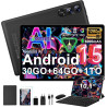 Android 15 Tablette 10 Pouces avec Gemini AI, Octa-Core Tablettes PC, 30 GO RAM+ 64 GO ROM (1TO TF), 3.5mm Audio/ WiFi 6 & BT 5.