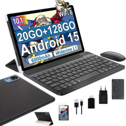 fezawio 2026 Dernier 10 Pouces Tablette Android 15 avec 5G Wi-FI 6,20 GO RAM+128 GO ROM (1To TF),Octa-Core Tablette Tactile PC,G