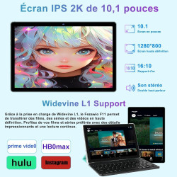 fezawio 2026 Dernier 10 Pouces Tablette Android 15 avec 5G Wi-FI 6,20 GO RAM+128 GO ROM (1To TF),Octa-Core Tablette Tactile PC,G