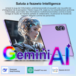 Android 15 Tablette 10 Pouces avec Gemini AI, Octa-Core Tablettes PC, 30 GO RAM+ 64 GO ROM (1TO TF), 3.5mm Audio/ WiFi 6 & BT 5.