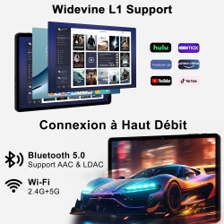 2026 nouvelle tablette android tablette 11 pouces avec 256go rom(2to tf), 24 go ram, octa-core, 2.0ghz, 5g wifi 6, widevine l1, 
