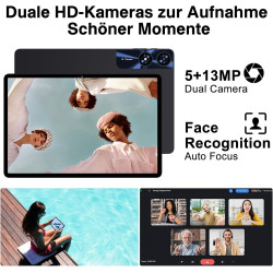 2026 nouvelle tablette android tablette 11 pouces avec 256go rom(2to tf), 24 go ram, octa-core, 2.0ghz, 5g wifi 6, widevine l1, 