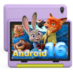 Android 16 Tablette Enfants 10 Pouces, Tablette pour Enfants 24Go+64Go, Extensible 1To, 6000mAh, Mode Bureau, Écran divisé, 5MP+