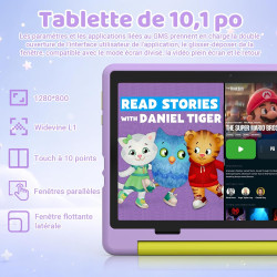 Android 16 Tablette Enfants 10 Pouces, Tablette pour Enfants 24Go+64Go, Extensible 1To, 6000mAh, Mode Bureau, Écran divisé, 5MP+