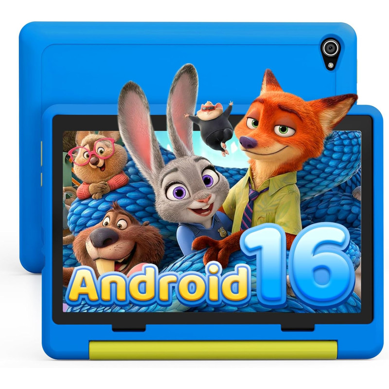 Android 16 Tablette Enfants 10 Pouces, Tablette pour Enfants 24Go+64Go, Extensible 1To, 6000mAh, Mode Bureau, Écran divisé, 5MP+