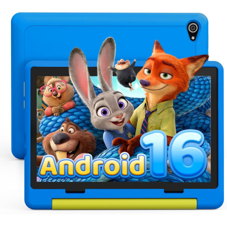 Android 16 Tablette Enfants 10 Pouces, Tablette pour Enfants 24Go+64Go, Extensible 1To, 6000mAh, Mode Bureau, Écran divisé, 5MP+