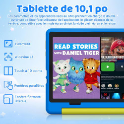 Android 16 Tablette Enfants 10 Pouces, Tablette pour Enfants 24Go+64Go, Extensible 1To, 6000mAh, Mode Bureau, Écran divisé, 5MP+