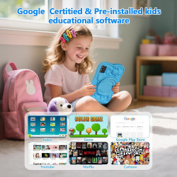 Sumtab tablette enfants 7 pouces android tablette pour enfant avec 8gb ram+64gb rom(tf 256gb), contrôle parental, wifi, bleutoot