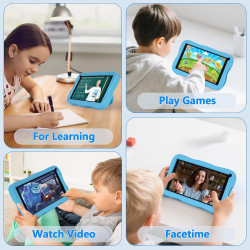Sumtab tablette enfants 7 pouces android tablette pour enfant avec 8gb ram+64gb rom(tf 256gb), contrôle parental, wifi, bleutoot