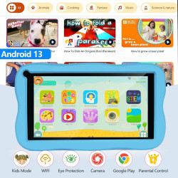 Sumtab tablette enfants 7 pouces android tablette pour enfant avec 8gb ram+64gb rom(tf 256gb), contrôle parental, wifi, bleutoot