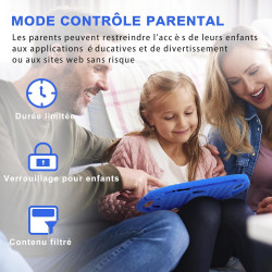 Veidoo Tablette Android 7 Pouces,2Go RAM 32Go ROM, WiFi, Écran HD, Application Préinstallée avec Contrôle Parental, Jeux, Étui É
