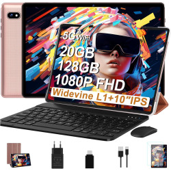Gemini ai tablette android tablette10 pouces, 128 go rom +2 to tf extensible, octa-core, widevine l1, gms certification, 5gwifi,