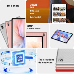 Gemini ai tablette android tablette10 pouces, 128 go rom +2 to tf extensible, octa-core, widevine l1, gms certification, 5gwifi,