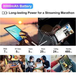 2026 tablette android tablette 10 pouces 128go rom (extensible 2to),gemini ai, octa-core 2.0 ghz, wifi 6/5g/2.4g, widevine l1, 8
