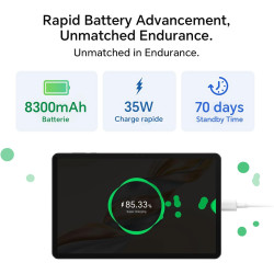 Honor Pad X9a 6Go 128Go WiFi Tablette, Fullview Écran 11,5 Pouces 120Hz 2,5K, Qualcomm 6nm Snapdragon 685, 4 Haut-parleurs, Batt