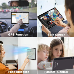 DMOAO Tablette 10 Pouces avec 14 Go RAM + 128 Go ROM, 1 to Extensible, Tablette Android, Octa-Core, WiFi 5G, Caméra 8MP + 5MP, 8