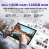 DMOAO Tablette 10 Pouces avec 14 Go RAM + 128 Go ROM, 1 to Extensible, Tablette Android, Octa-Core, WiFi 5G, Caméra 8MP + 5MP, 8