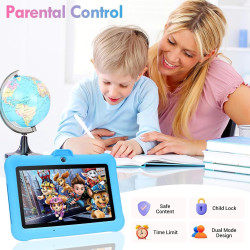 Tablette Enfants 7 Pouces Android, RAM 8 (3+5) Go, ROM 64 Go (TF 128 Go), GMS Certified, Apps Pré-Installé, Éducative, WiFi, Kid