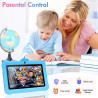 Tablette Enfants 7 Pouces Android, RAM 8 (3+5) Go, ROM 64 Go (TF 128 Go), GMS Certified, Apps Pré-Installé, Éducative, WiFi, Kid