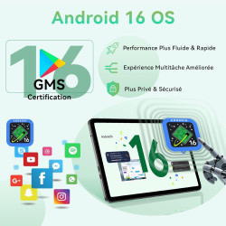 Android 16 Tablette 12 Pouces avec Gemini AI, Tablettes avec Coque, Clavier & Souris, Unisoc T7250 Octa-Core, 36 GO RAM + 256 GO