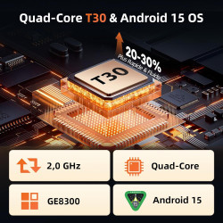 Tablette 10 Pouces, Tablettes Android 15 avec Étui, Unisoc T30 Quad-Core, 18 GO RAM + 128 GO ROM + 1 TO TF, Écran HD IPS 1280x80