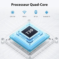 Tablette 10 Pouces, Tablettes Android 15 avec Étui, Unisoc T30 Quad-Core, 18 GO RAM + 128 GO ROM + 1 TO TF, Écran HD IPS 1280x80