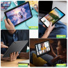 Tablette 10 Pouces, Tablettes Android 15 avec Étui, Unisoc T30 Quad-Core, 18 GO RAM + 128 GO ROM + 1 TO TF, Écran HD IPS 1280x80