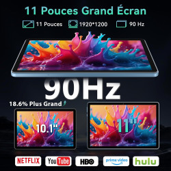 Tablette 11 Pouces avec Gemini AI, Tablettes Android 16 avec Coque, Souris & Clavier, Octa-Core, 24 GO RAM + 256 GO ROM + 2 TO T