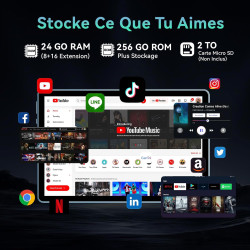 Tablette 11 Pouces avec Gemini AI, Tablettes Android 16 avec Coque, Souris & Clavier, Octa-Core, 24 GO RAM + 256 GO ROM + 2 TO T
