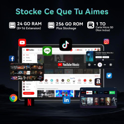 Tablette 11 Pouces avec Gemini AI, Tablettes Android 16 avec Coque, Souris & Clavier, Octa-Core, 24 GO RAM + 256 GO ROM + 2 TO T
