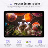 Tablette 10 Pouces, Tablettes Android 15 avec Étui, Unisoc T30 Quad-Core, 18 GO RAM + 128 GO ROM + 1 TO TF, Écran HD IPS 1280x80