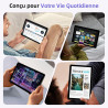 Tablette 10 Pouces, Tablettes Android 15 avec Étui, Unisoc T30 Quad-Core, 18 GO RAM + 128 GO ROM + 1 TO TF, Écran HD IPS 1280x80
