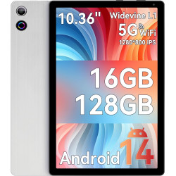 Ainmel Tablette Android, 10 Pouces avec processeur Octa-Core, 16GB RAM 128GB ROM, 1TB TF Card Expand, 1280x800 IPS HD Touchscree