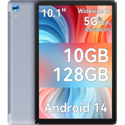 Ainmel Tablette Android, 10 Pouces avec processeur Octa-Core, 10GB RAM 128GB ROM, 1TB TF Card Expand, 1280x800 IPS HD Touchscree