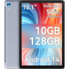 Ainmel Tablette Android, 10 Pouces avec processeur Octa-Core, 10GB RAM 128GB ROM, 1TB TF Card Expand, 1280x800 IPS HD Touchscree