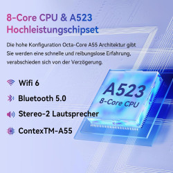 Ainmel Tablette Android, 10 Pouces avec processeur Octa-Core, 10GB RAM 128GB ROM, 1TB TF Card Expand, 1280x800 IPS HD Touchscree