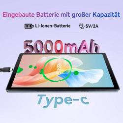 Ainmel Tablette Android, 10 Pouces avec processeur Octa-Core, 10GB RAM 128GB ROM, 1TB TF Card Expand, 1280x800 IPS HD Touchscree