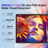 DMOAO Tablette Android 11 Pouces avec 16Go RAM 256Go ROM 1TB Extensible, 2K FHD Tablette avec Trois Caméras 5MP+13MP+2MP, 8 Core