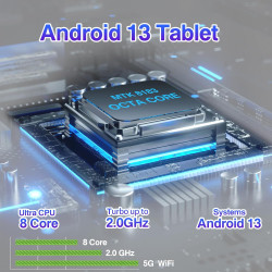 DMOAO Tablette Android 11 Pouces avec 16Go RAM 256Go ROM 1TB Extensible, 2K FHD Tablette avec Trois Caméras 5MP+13MP+2MP, 8 Core