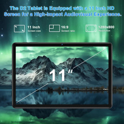 Tablette Android avec Widevine L1, 13MP+5MP, 8000 mAh + Charge Rapide 18 W, Tablette Tactile 11 Pouces avec 20 Go RAM + 128 Go R