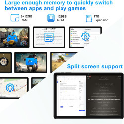 Tablette Android avec Widevine L1, 13MP+5MP, 8000 mAh + Charge Rapide 18 W, Tablette Tactile 11 Pouces avec 20 Go RAM + 128 Go R